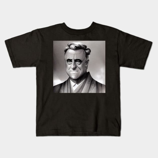 Franklin D. Roosevelt | Manga style Kids T-Shirt by Classical